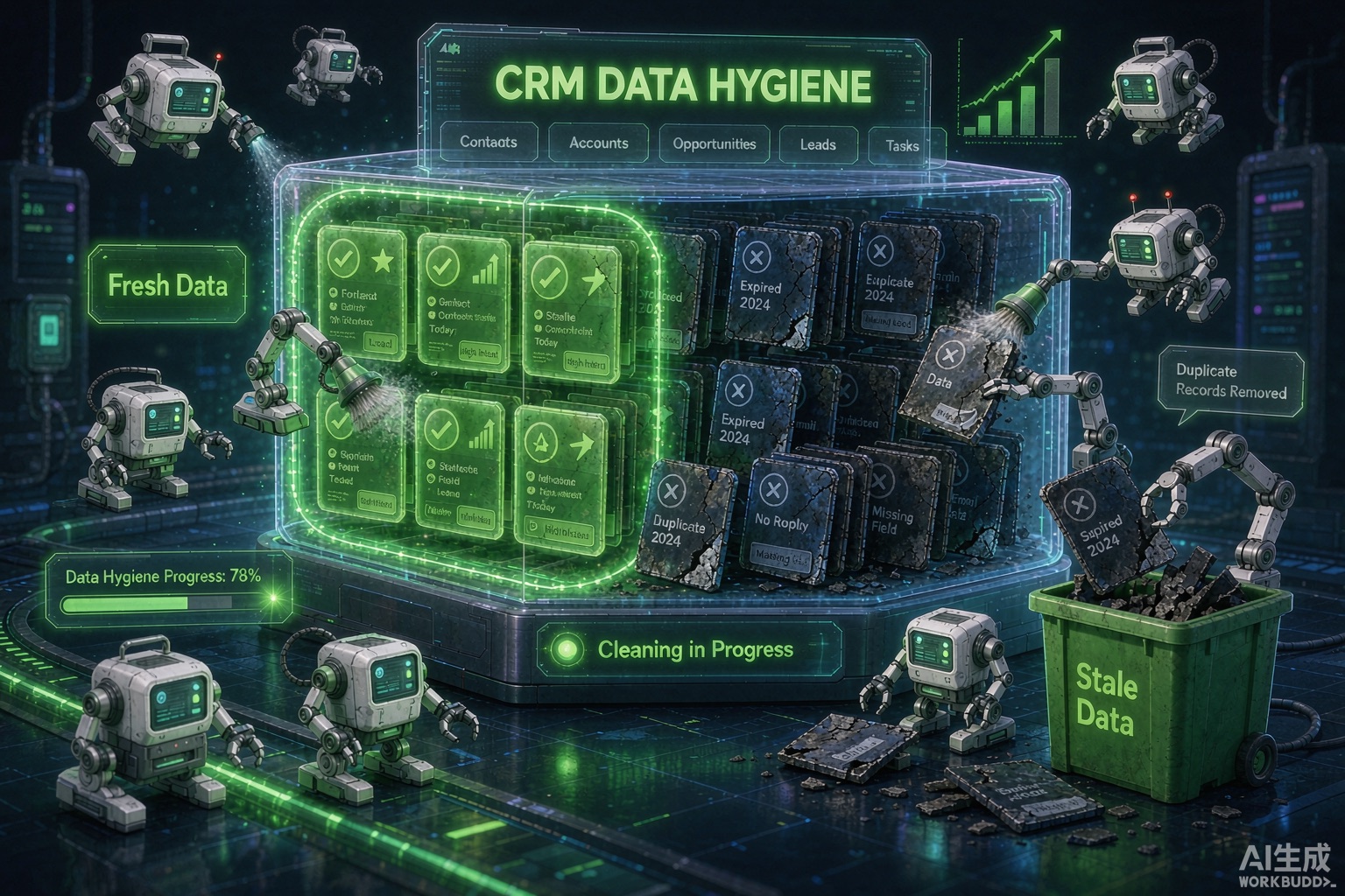 floqer crm data rot agent